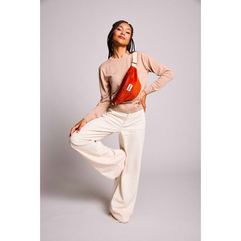 [HIND-7HINDOLI_VEL_BRI] Sac banane 'Olivia' – Velours brique – Hindbag