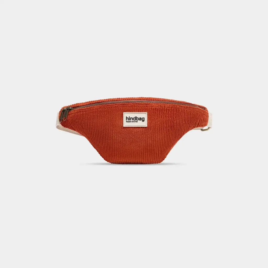 [HIND-7HINDOLI_VEL_BRI] Sac banane 'Olivia' – Velours brique – Hindbag