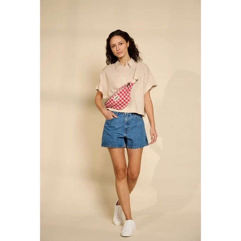 [HIND-7HINDOLI_VI_R] Sac banane 'Olivia' – Vichy rose – Hindbag