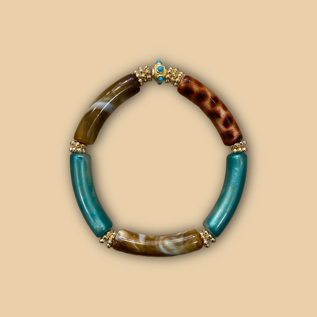 [JUHU-BROWNTURQ] Bracelet 'Brown' – Turquoise – Juhu