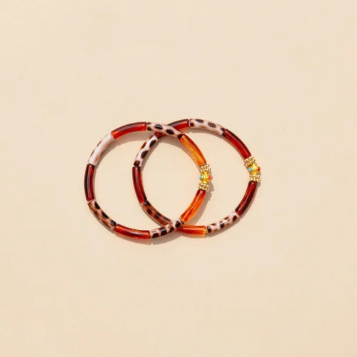 [JUHU-MINILEOBRUN] Duo de Bracelets 'Mini Léo' – Brun – Juhu