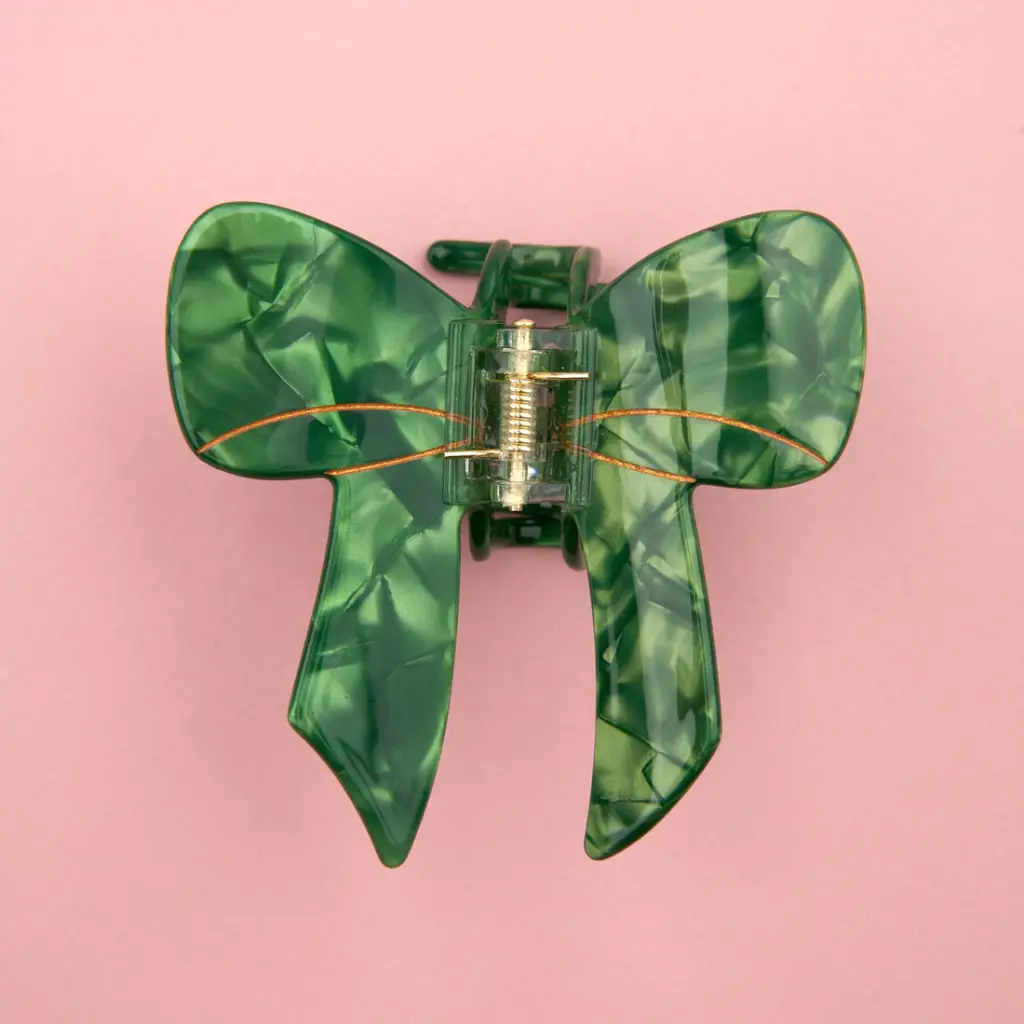 [COU-PINCENOEUDVERT] Pince à Cheveux 'Nœud Vert' – Coucou Suzette