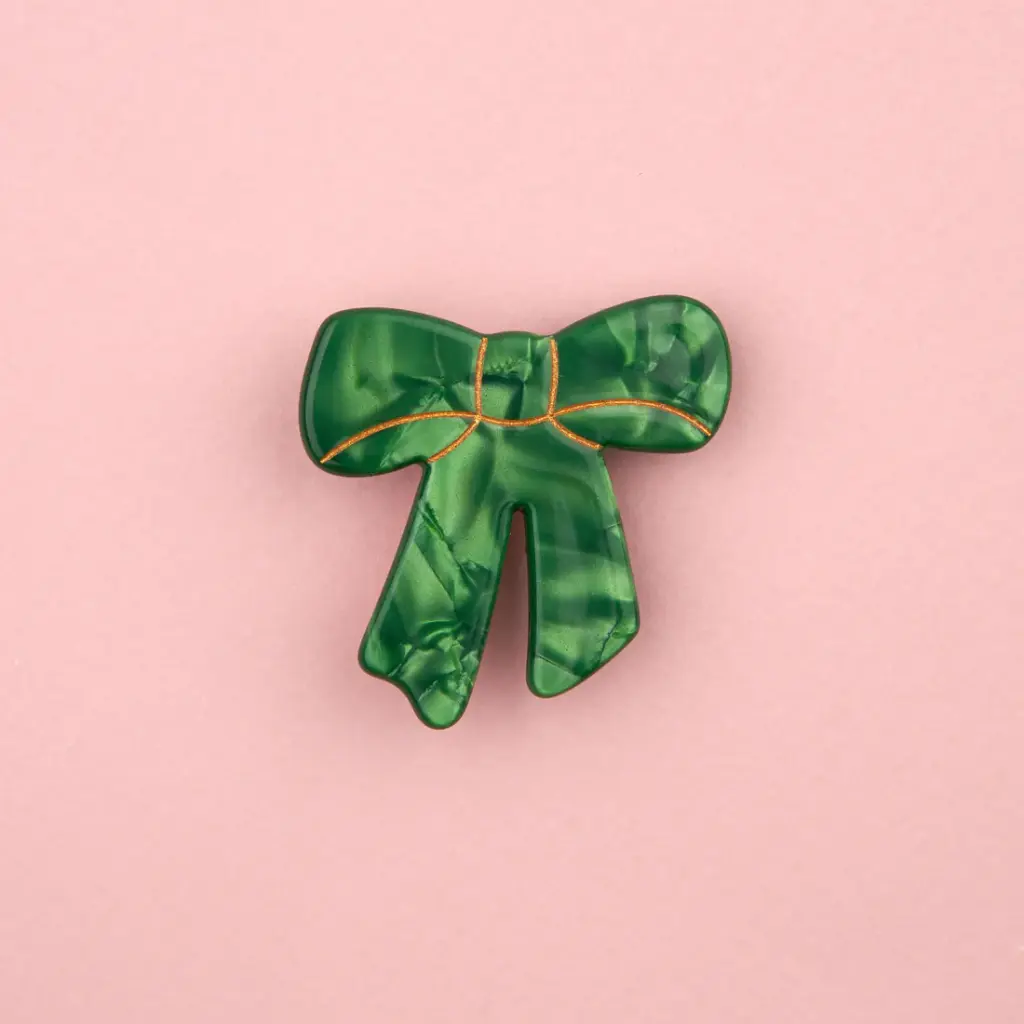 [COU-BARRETTENOEUDVERT] Barrette 'Nœud Vert' – Coucou Suzette