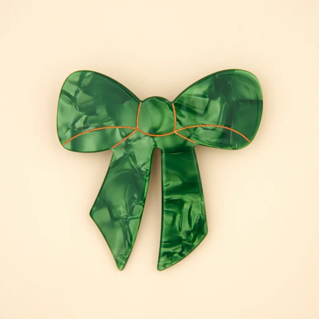 [COU-FRENCHBARRETTENOEUDVERT] French Barrette 'Nœud Vert' – Coucou Suzette