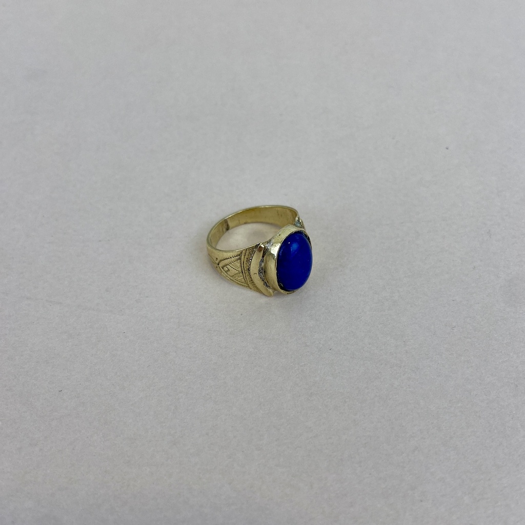 [BADO-0023-62] Bague – Lapis Lazuli – Laiton doré [0023]