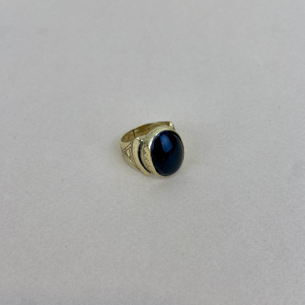 [BADO-0030-63] Bague – Onyx – Laiton doré [0030]