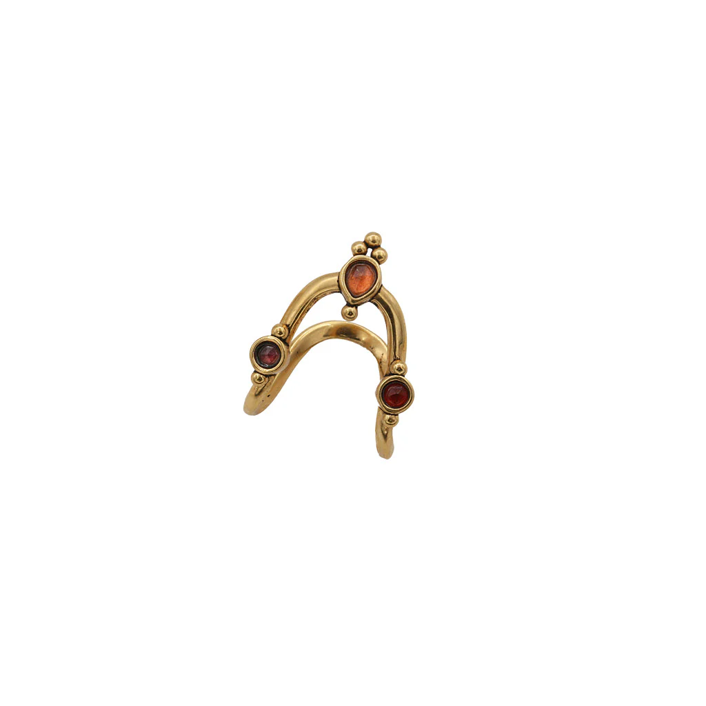 [LA2L-SACHA-0265-A] Bague 'Sacha' – Grenat hessonite & tourmaline rose – LA2L