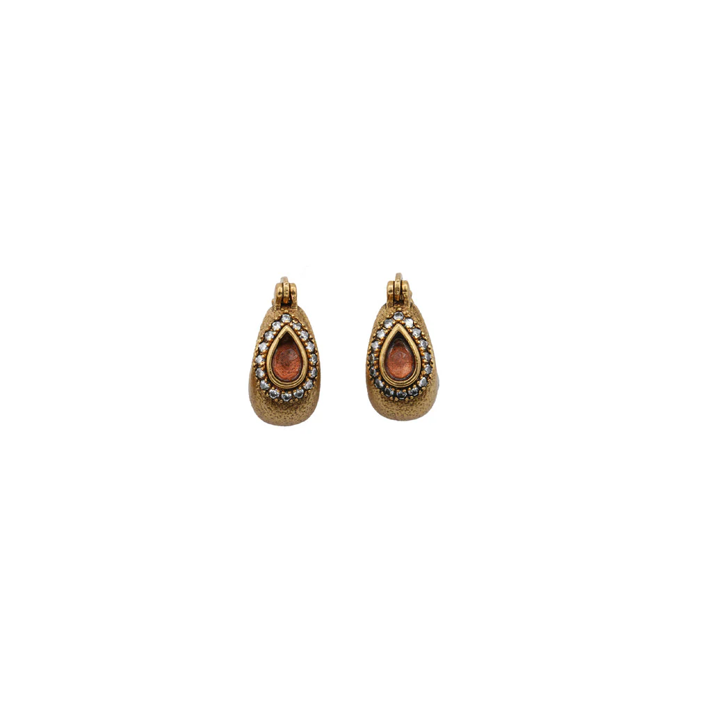[LA2L-SACHA-0277] Boucles d'oreilles mini créoles 'Sacha' – Tourmaline rose – Goutte – LA2L