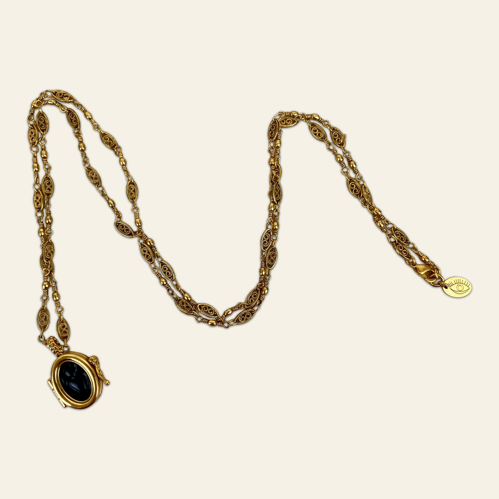 [LA2L-SACHA-0286] Sautoir 'Sacha' – Onyx – Amulette – LA2L