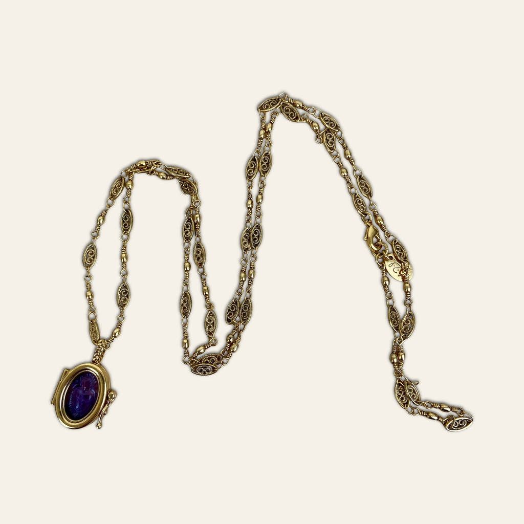 [LA2L-SACHA-0287] Sautoir 'Sacha' – Améthyste – Amulette – LA2L