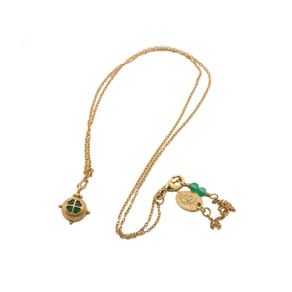 [LA2L-SACHA-0292] Collier 'Sacha ' – Agate – Trèfles – LA2L