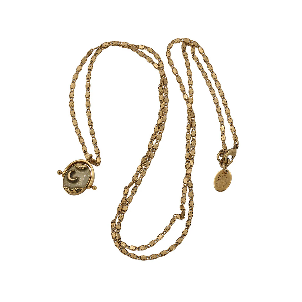 [LA2L-SACHA-0295] Sautoir 'Sacha' – Lune & soleil pivotant – LA2L