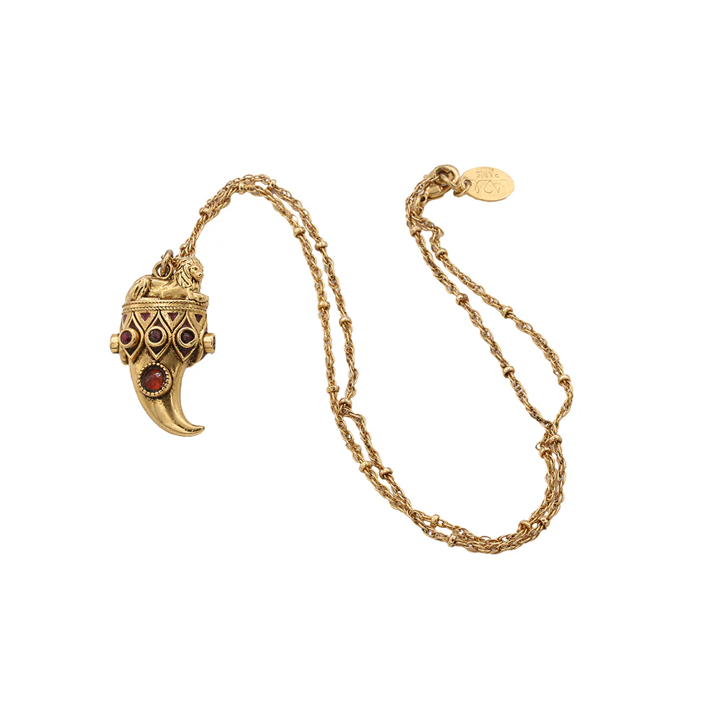 [LA2L-AYA-0298] Collier 'Aya' – Grenat – Corne – LA2L