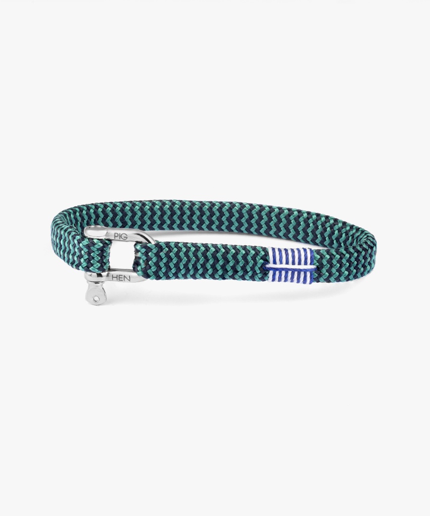 [PIG-P19-152632-SM] Bracelet 'Vicious Vik – Patina Green – Navy | Silver' – S/M – Pig & Hen