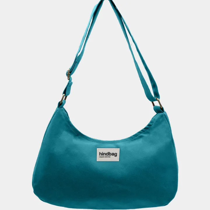 [HIND-7HINDROSA_PAO] Sac en bandoulière 'Rosa' – Bleu paon – Hindbag