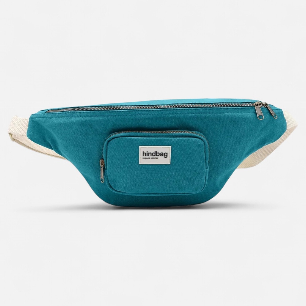 [HIND-7HINDSOFIA_PAO] Sac banane XL 'Sofia' – Bleu paon – Hindbag