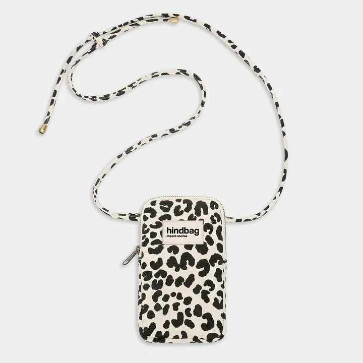 [HIND-7HINDBILL_LEO_NAT] Housse téléphone 'Bill' – Léopard écru – Hindbag