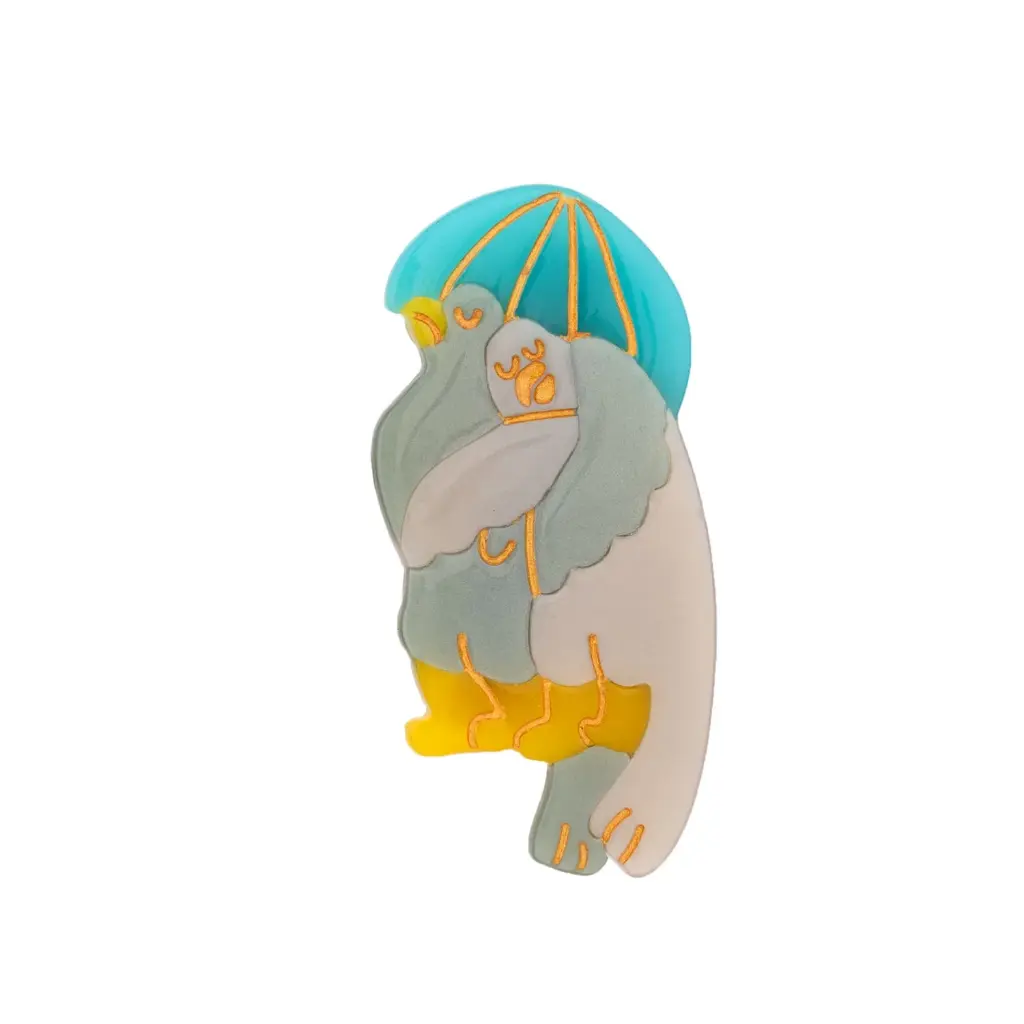 [COU-BARRETTEPIGEONS] Barrette 'Pigeons Parapluie' – Coucou Suzette