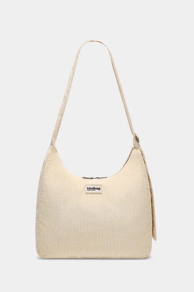 [HIND-7HINDCLAIRE_VEL_CR] Sac hobo 'Claire' – Velours crème – Hindbag