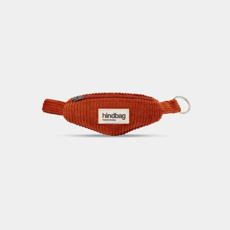 [HIND-7HINDCOME_VEL_BRI] Porte-clés 'Côme' – Velours brique – Hindbag