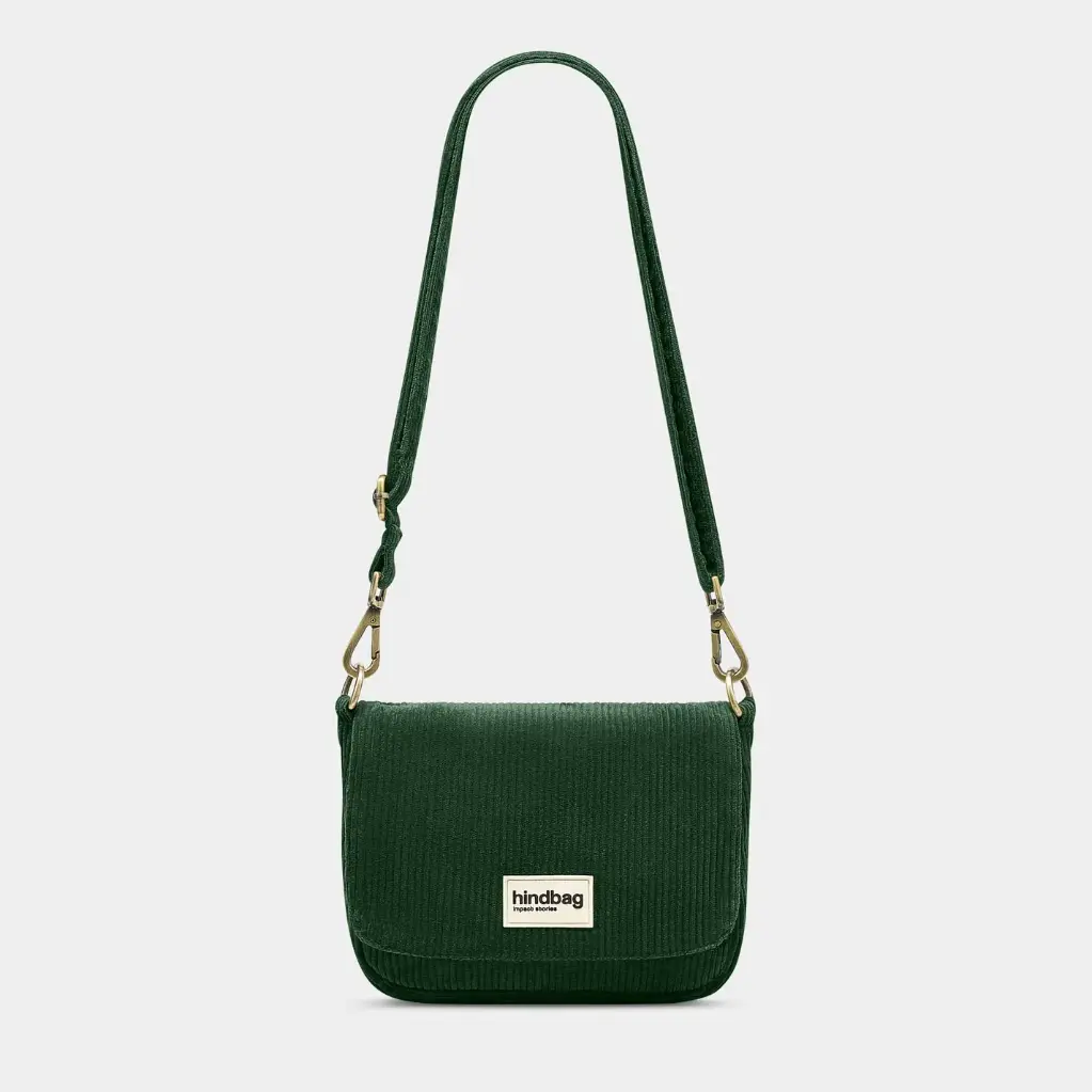 [HIND-7HINDMARGAULT_VEL_VF] Sac à main 'Margault' – Velours sapin – Hindbag