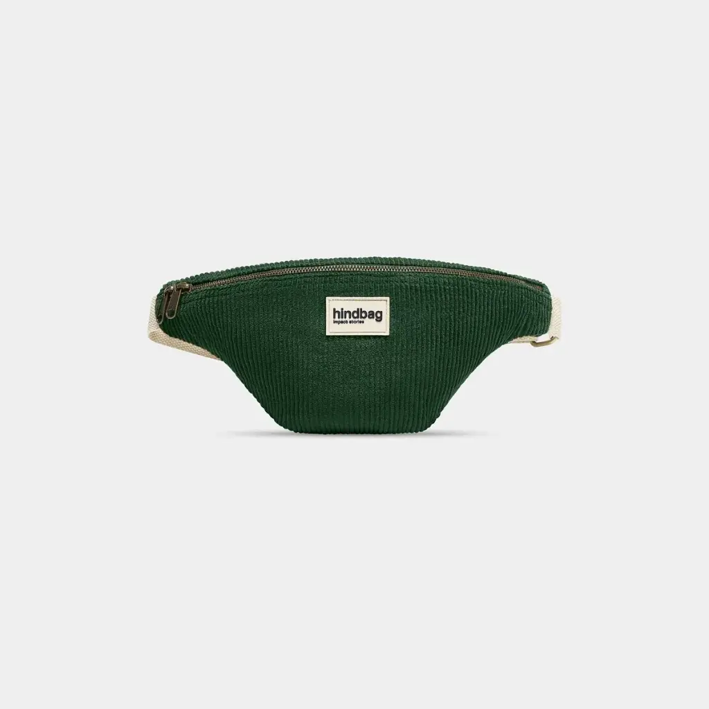 [HIND-7HINDOLI_VEL_VF] Sac banane 'Olivia' – Velours sapin – Hindbag