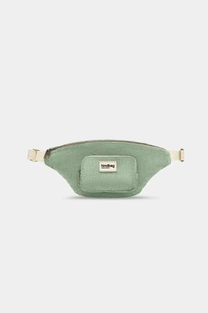 [HIND-7HINDSOFIA_VEL_VE] Sac banane XL 'Sofia' – Velours vert d'eau – Hindbag