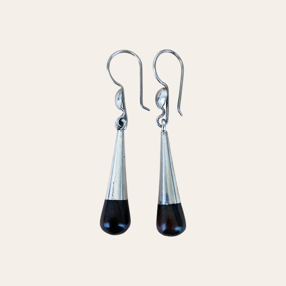 [BOAR-1965] Boucles d'oreilles – Argent & Ebène [1965]