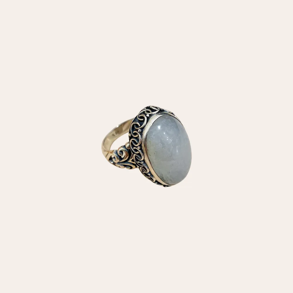 [BAAR-3504-51] Bague – Argent 925 – Pierre de Lune [3504]