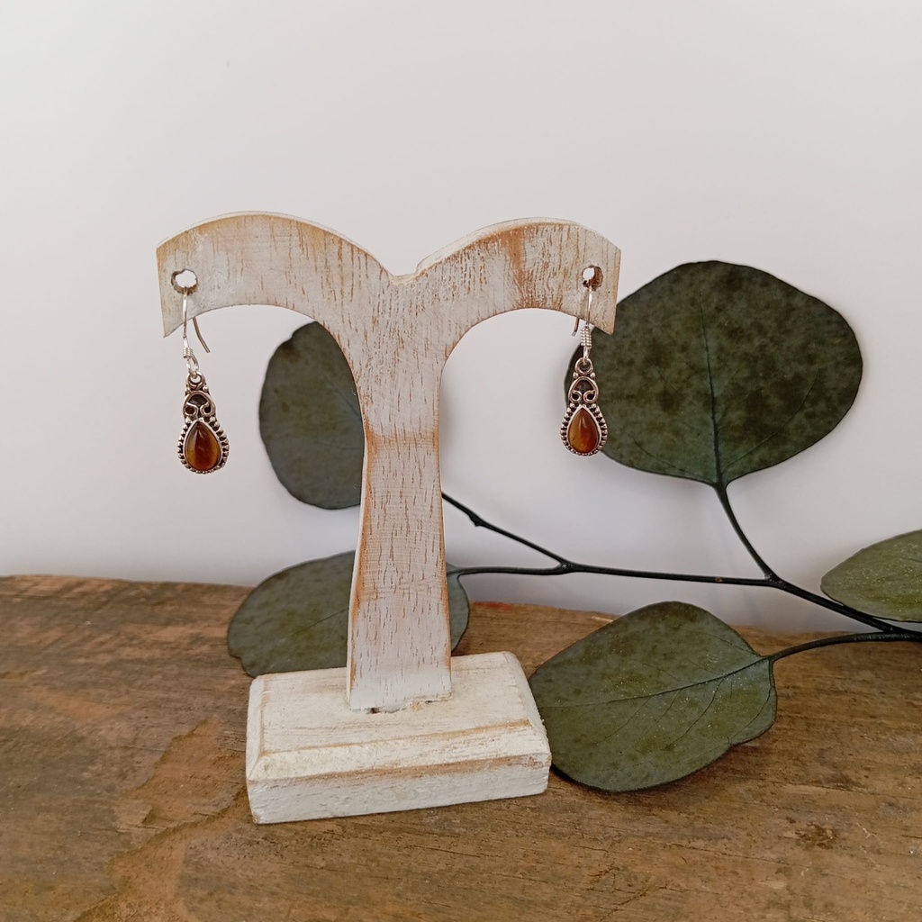 [BOAR-2014] Boucles d'oreilles – Argent 925 – Œil de Tigre [2014]