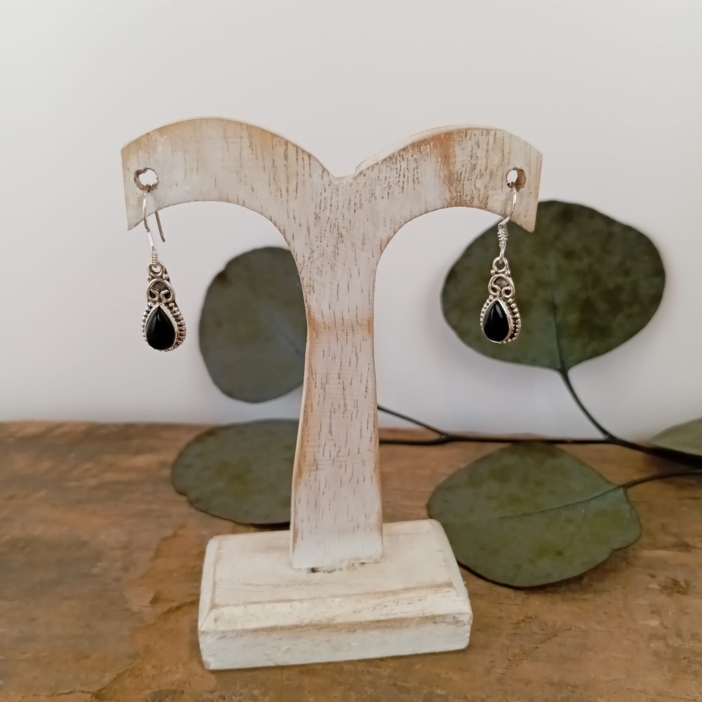 [BOAR-2016] Boucles d'oreilles – Argent 925 – Onyx [2016]