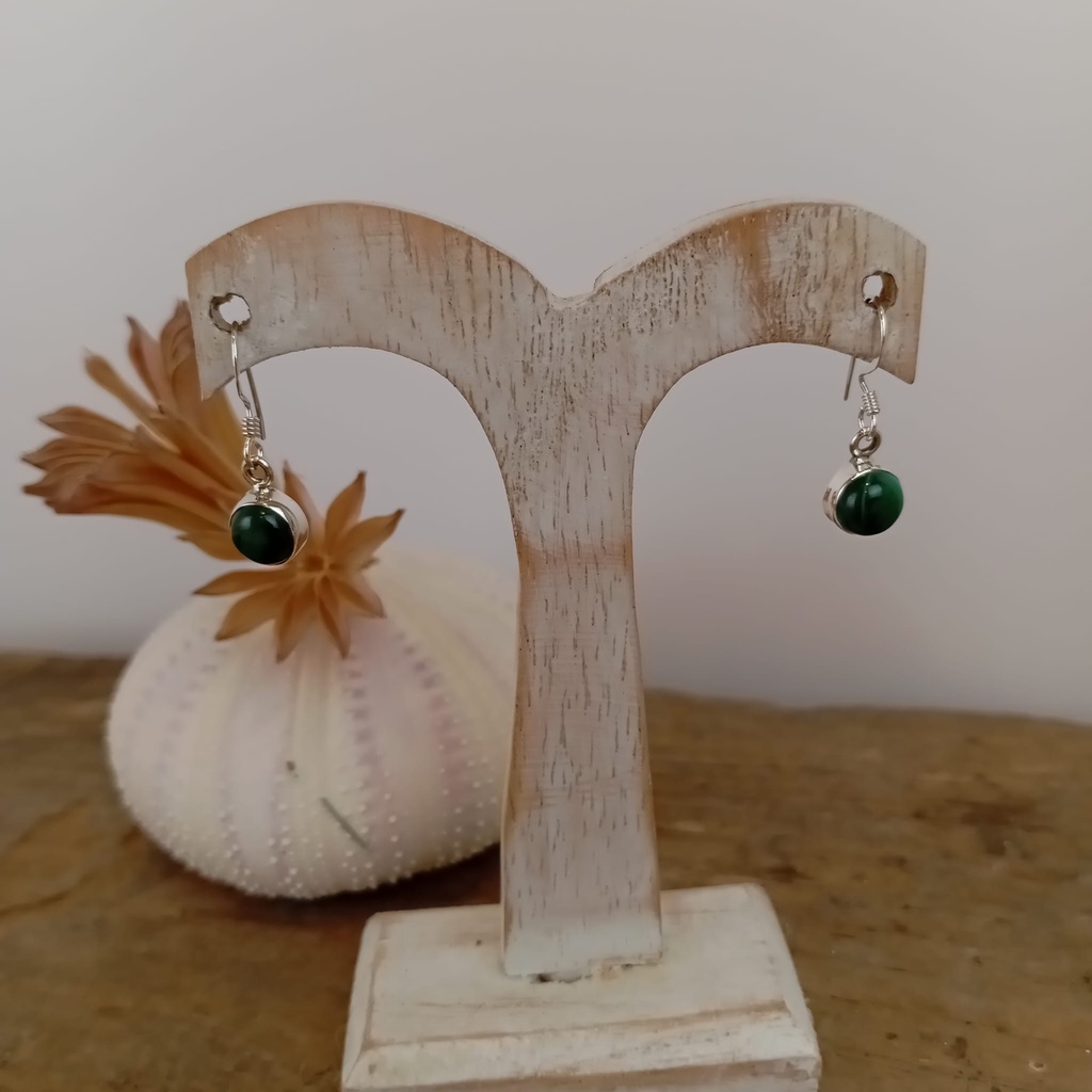 [BOAR-2017] Boucles d'oreilles – Argent 925 – Malachite [2017]