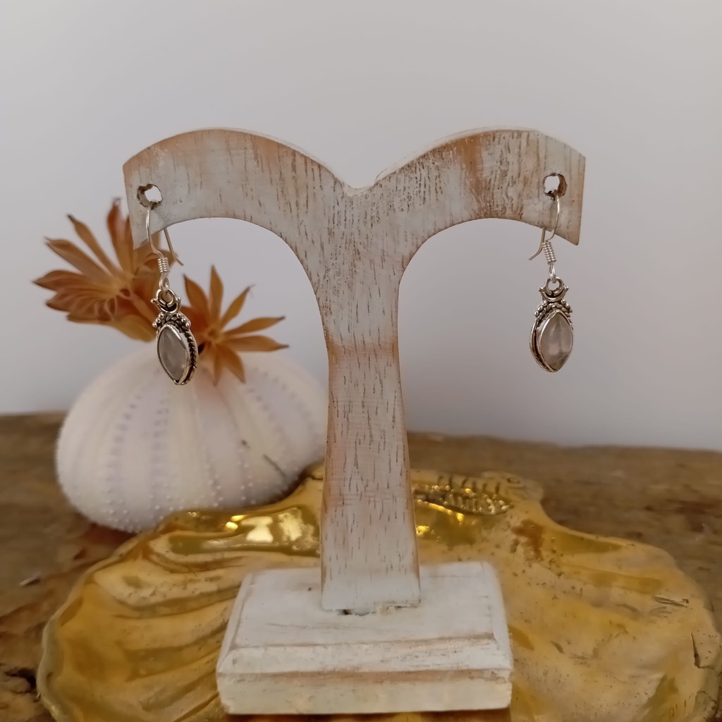 [BOAR-2022] Boucles d'oreilles – Argent 925 – Quartz Rose [2022]