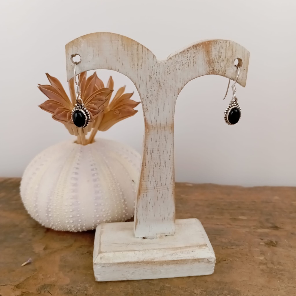 [BOAR-2028] Boucles d'oreilles – Argent 925 – Onyx [2028]