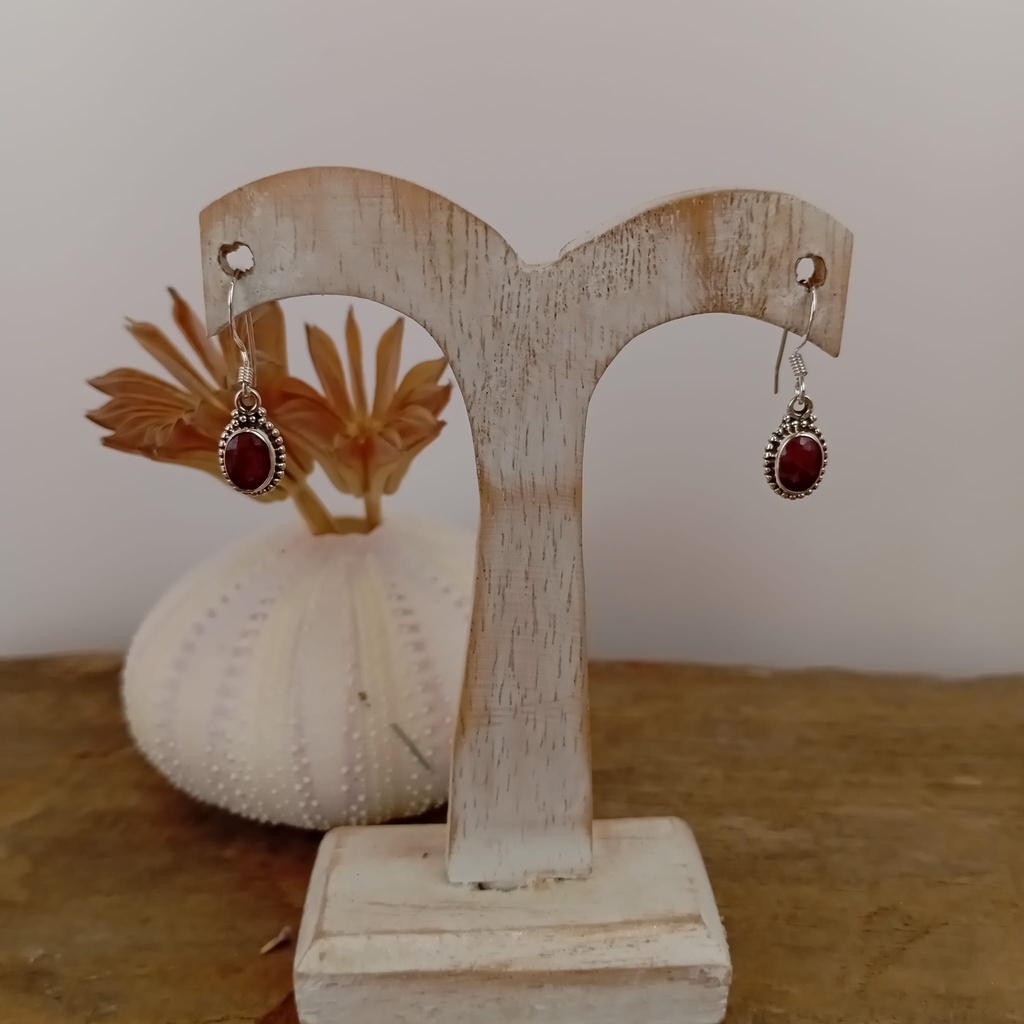 [BOAR-2029] Boucles d'oreilles – Argent 925 – Rubis [2029]