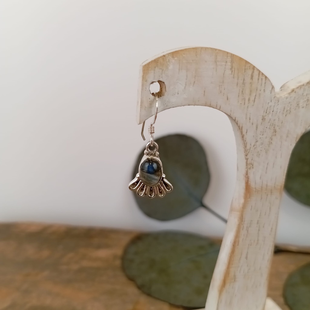 [BOAR-2035] Boucles d'oreilles – Argent 925 – Labradorite [2035]