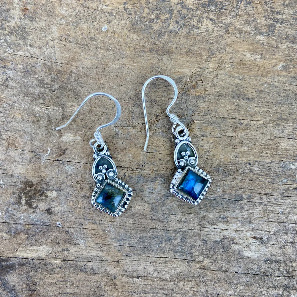 [BOAR-2040] Boucles d'oreilles – Argent 925 – Labradorite [2040]