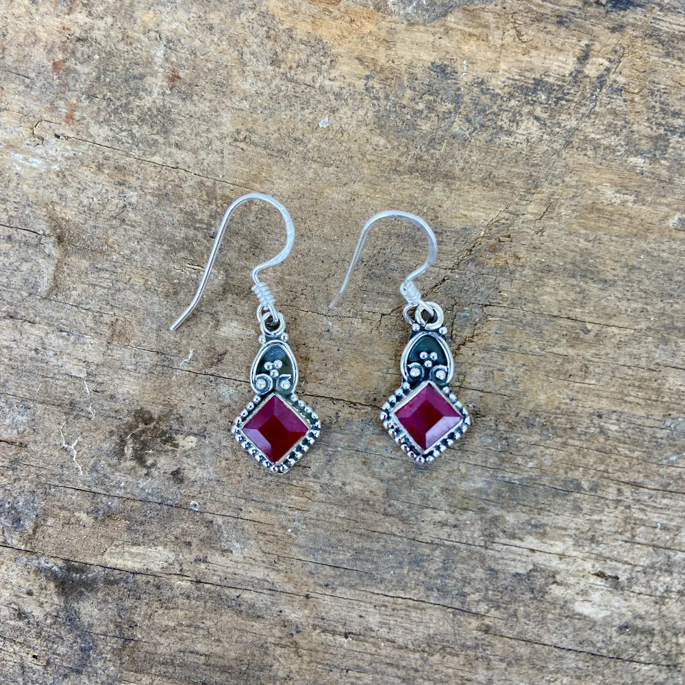[BOAR-2042] Boucles d'oreilles – Argent 925 – Rubis [2042]