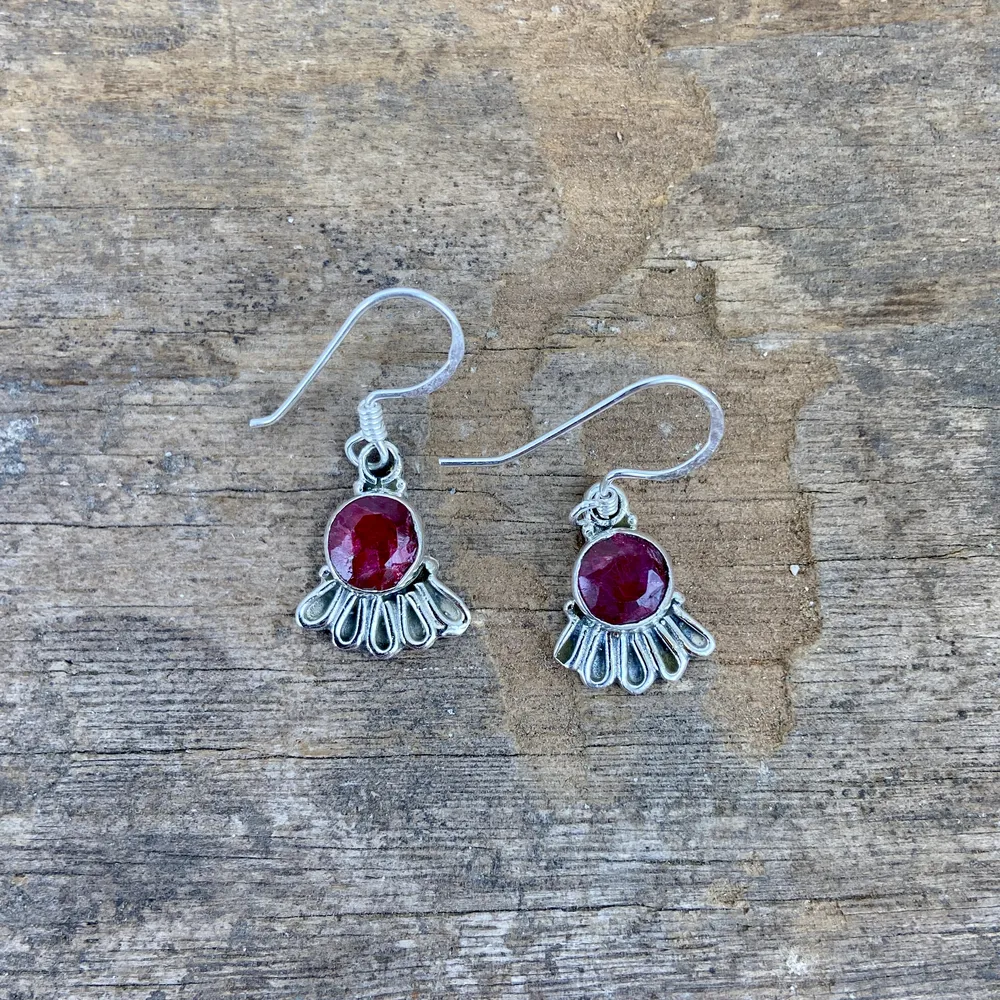 [BOAR-2049] Boucles d'oreilles – Argent 925 – Rubis [2049]