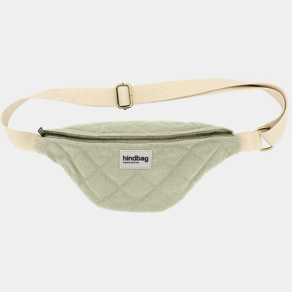 [HIND-7HINDOLI_VAR_M] Sac banane 'Olivia' – Matelassé vert argile – Hindbag