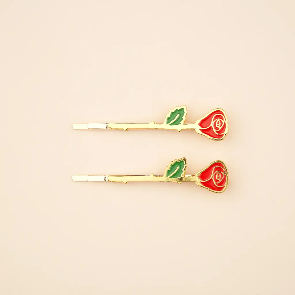 [COU-DUOBARRETTESROSES] Duo de Barrettes 'Roses' - Coucou Suzette