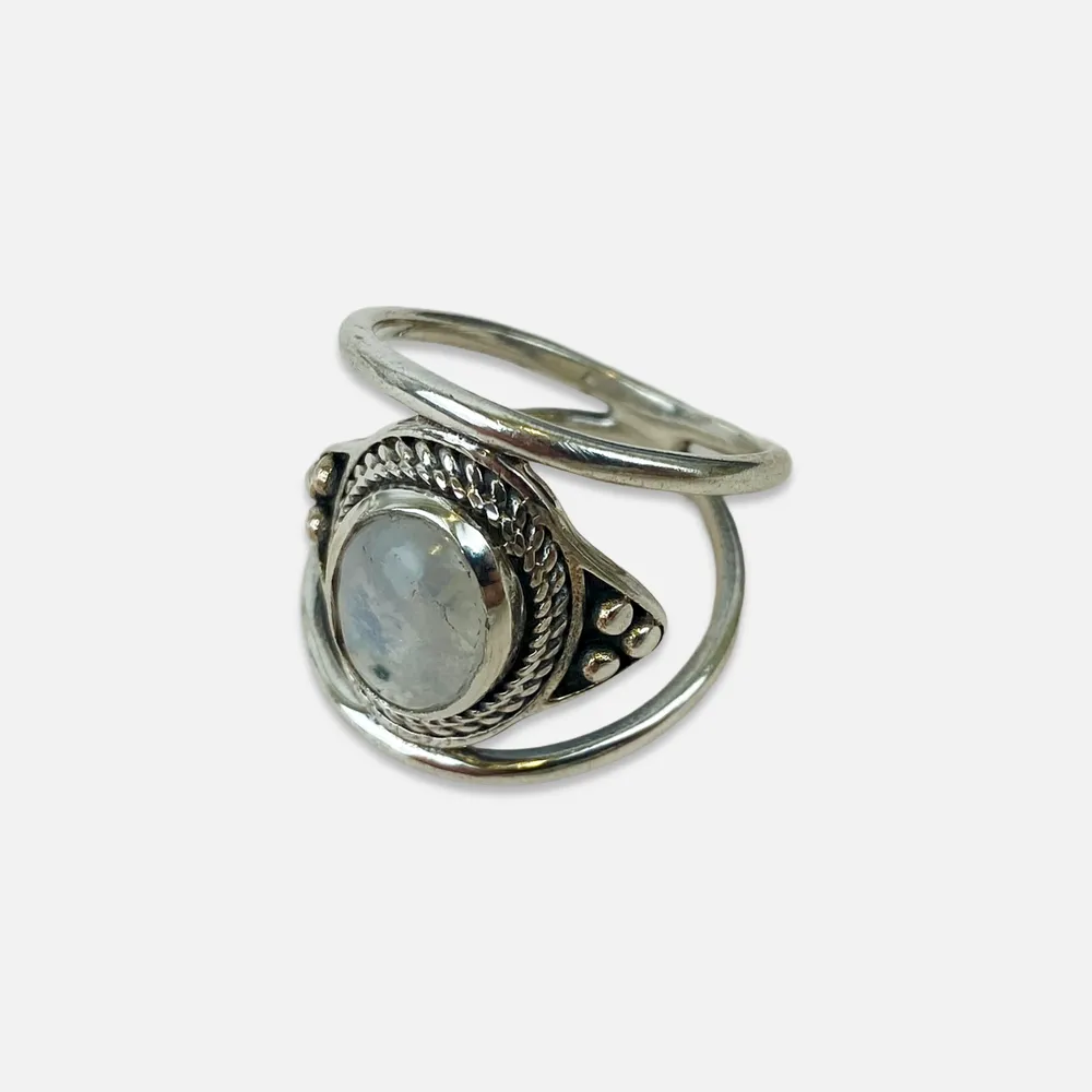 [BAAR-3515-57] Bague – Argent 925 – Pierre de Lune [3515]