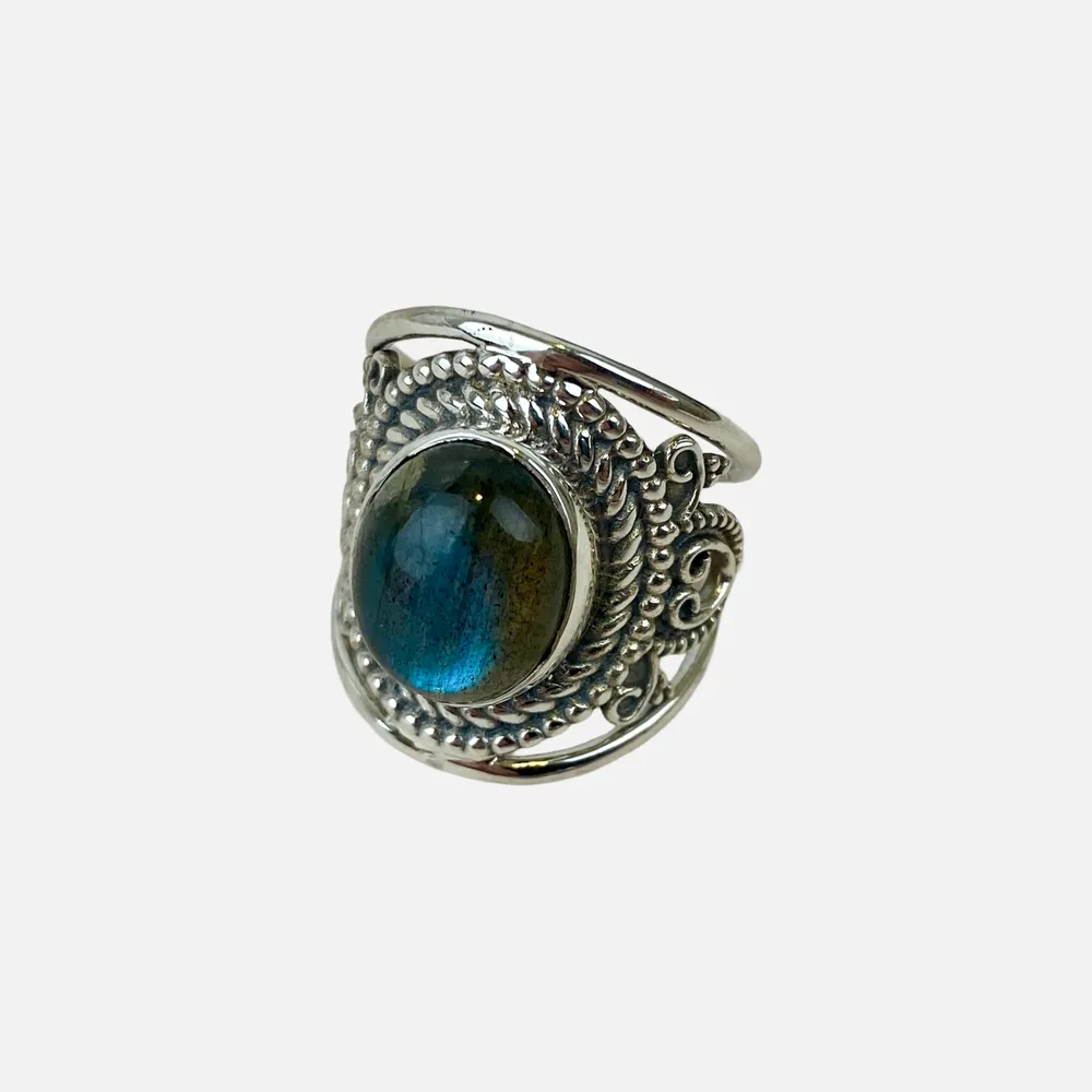 [BAAR-3517-52] Bague – Argent 925 – Labradorite [3517]