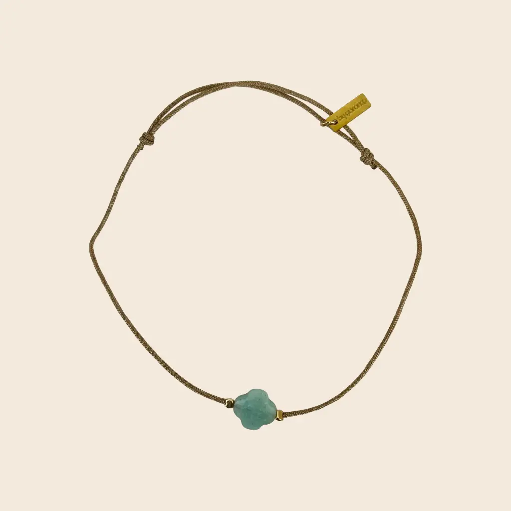 [GAR-BAKI-BR-AVENTURINE] Bracelet 'Baki' – Acier & laiton doré 2µ – Aventurine – By Garance