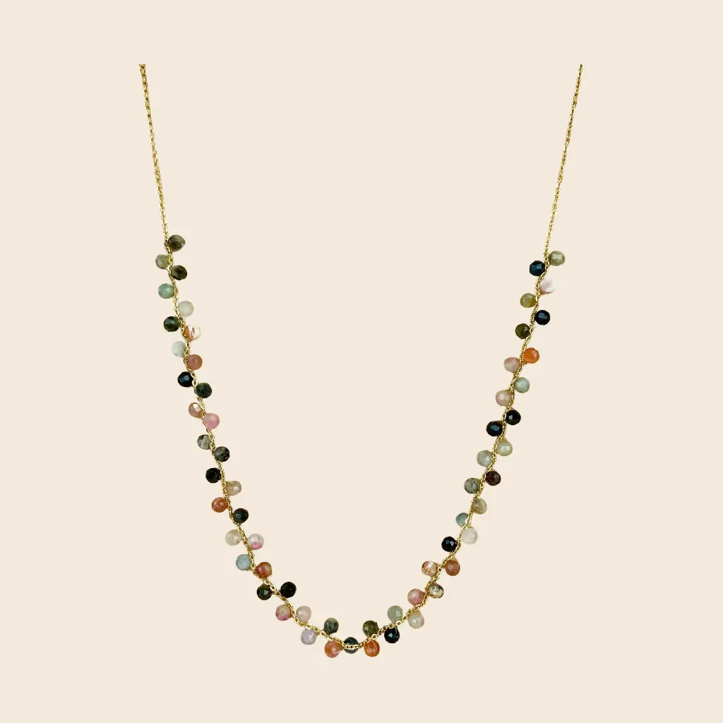 [GAR-BOBI-CO-TOURMALINE] Collier 'Bobi' – Acier – Tourmaline – By Garance