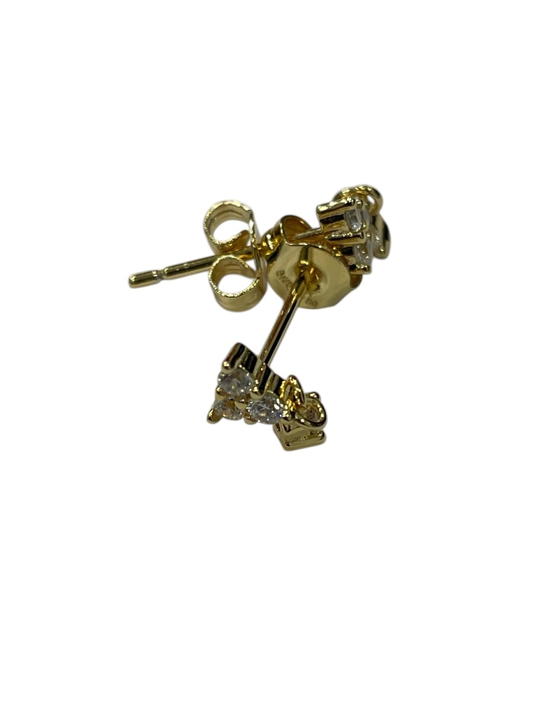 [GAR-SELA-BO-04-01] Puces d'oreilles 'Sela' – Laiton doré 2µ – Oxyde de zirconium – By Garance