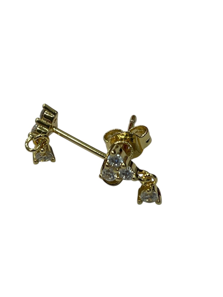 [GAR-SELA-BO-05-01] Puces d'oreilles 'Sela' – Laiton doré 2µ – Oxyde de zirconium – By Garance