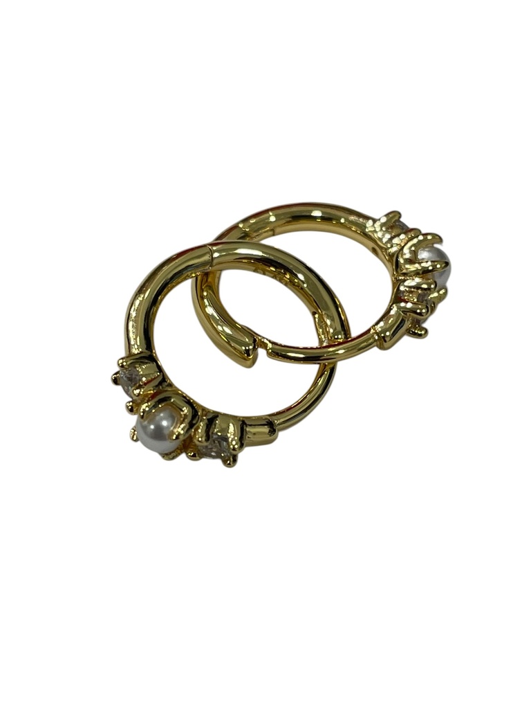 [GAR-SILA-BO-PERLES-02] Boucles d'oreilles 'Sila' – Laiton doré 2µ – Perle de culture – By Garance