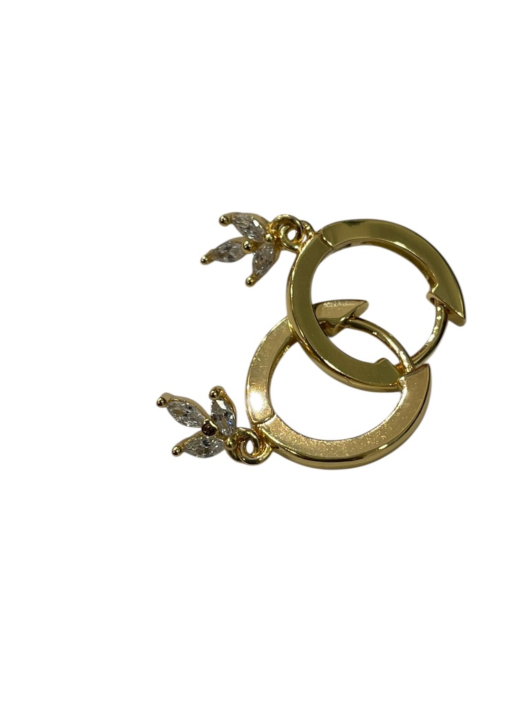 [GAR-SILA-BO-LONGUE-04] Boucles d'oreilles 'Sila' – Laiton doré 2µ – Oxyde de zirconium – By Garance