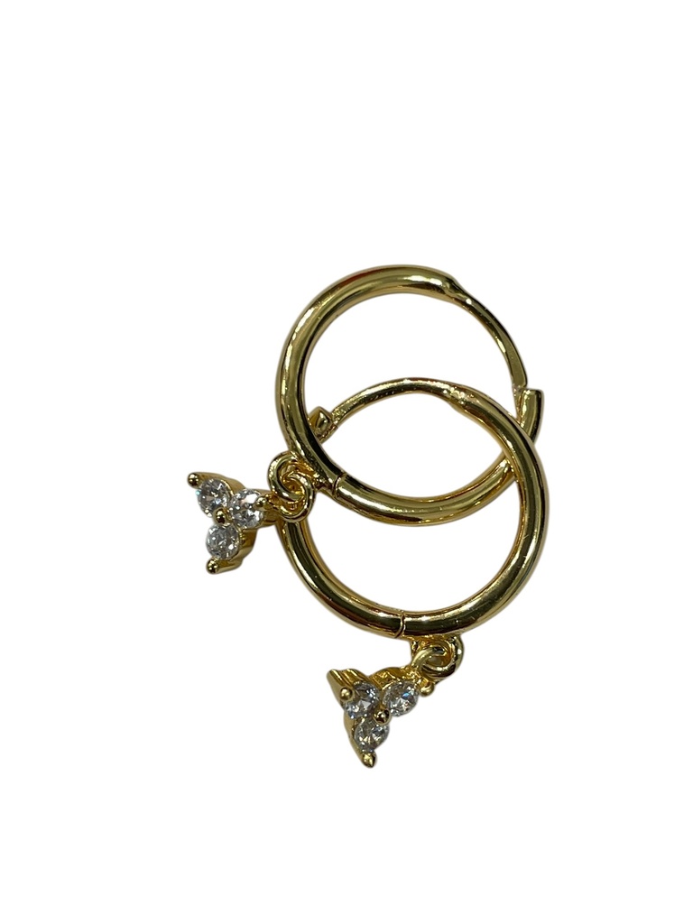 [GAR-SILA-BO-LONGUE-06] Boucles d'oreilles 'Sila' – Laiton doré 2µ – Oxyde de zirconium – By Garance